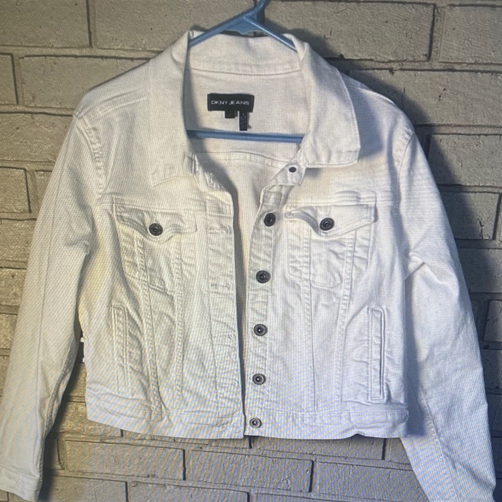 DKNY White Denim Jean Jacket